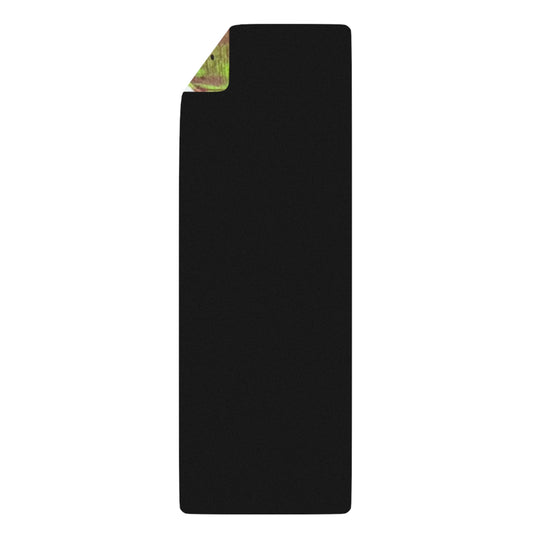 Abstract Neon Splash Rubber Yoga Mat – Non‑Slip Green & Pink All‑Over Print – 24" x 70"