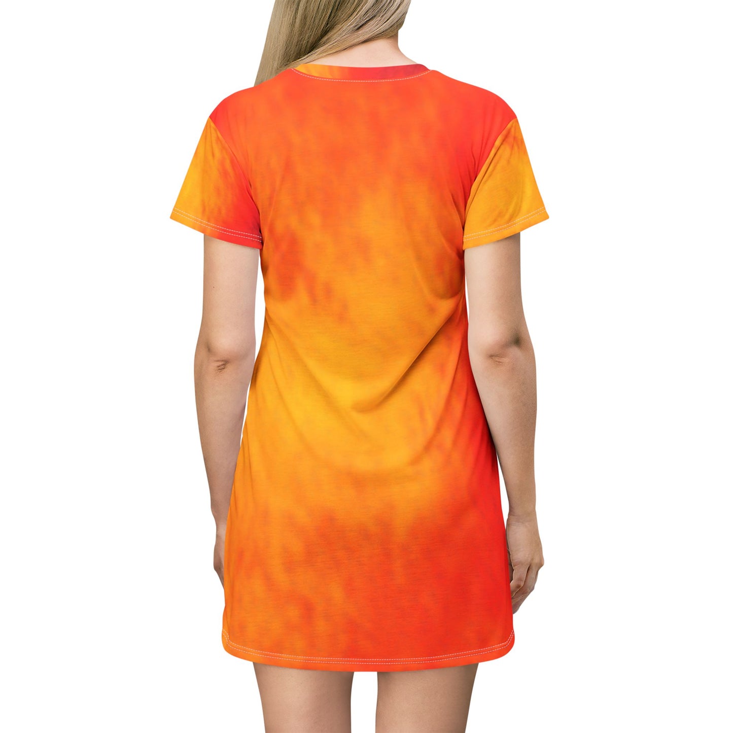 Sunset Fade- All‑Over Print Graphic T‑Shirt Dress
