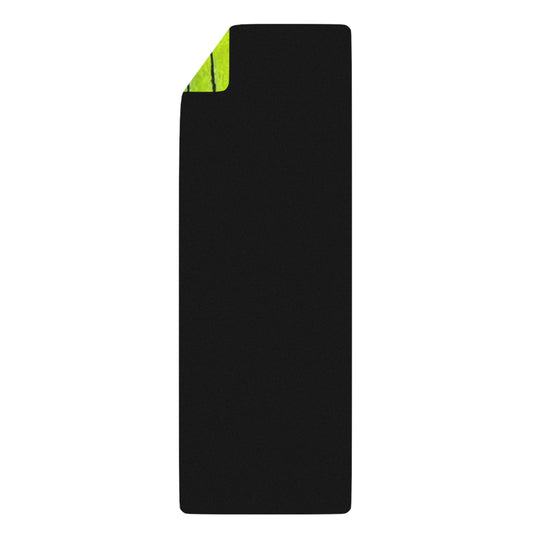 Vibrant Abstract Rubber Yoga Mat – Non‑Slip Neon Lime & Sunset Marble – 24" x 70"