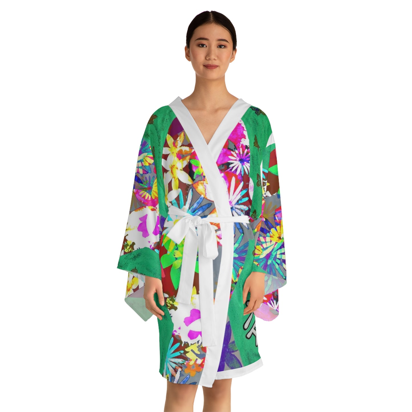 Long Sleeve Kimono Robe (AOP)