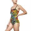 Abstract Paint Splash One-Piece Swimsuit – Colorful Artistic Women’s Swimwear