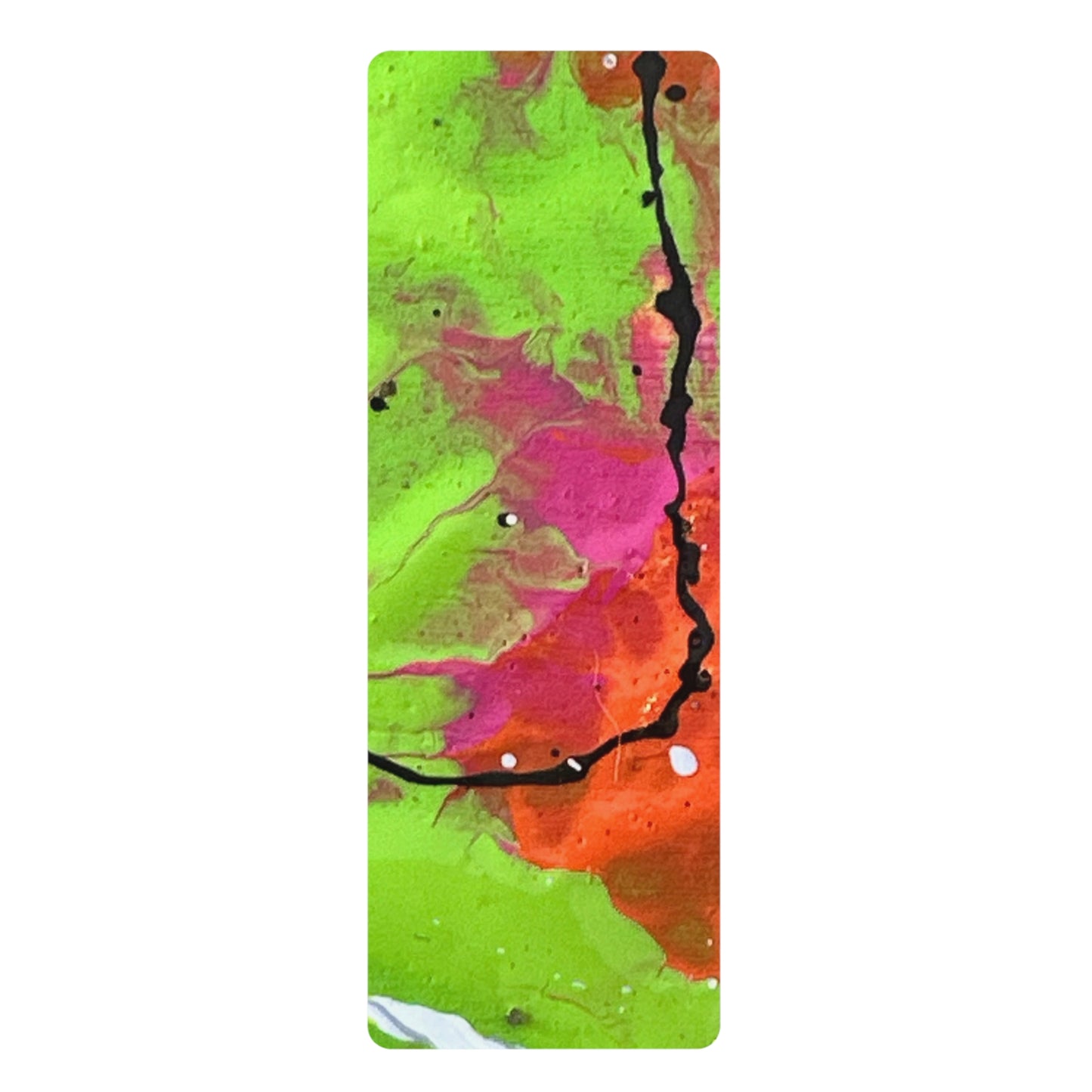 Abstract Neon Splash Yoga Mat — Non‑Slip Rubber Fitness Mat