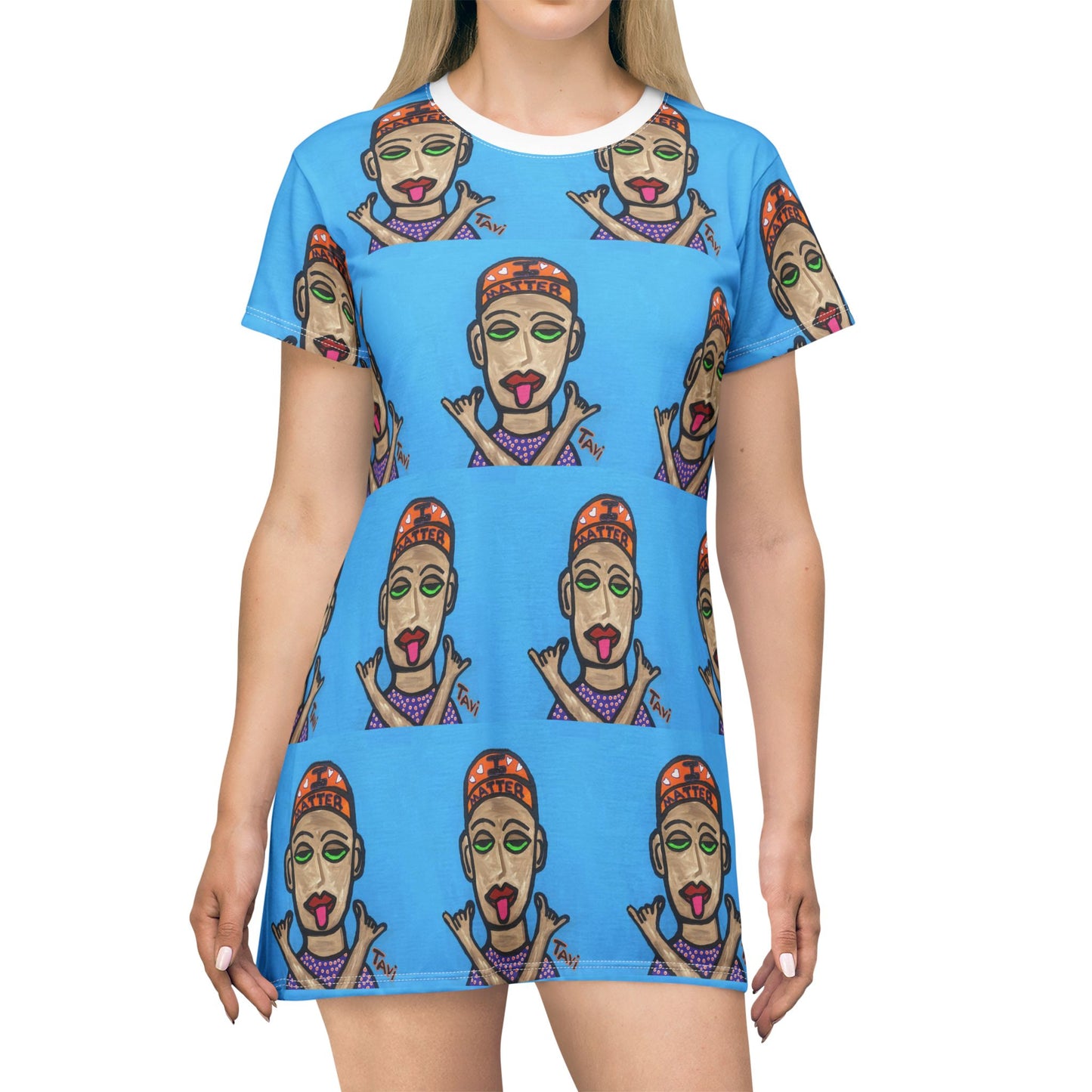 I Matter- All‑Over Print Graphic T‑Shirt Dress