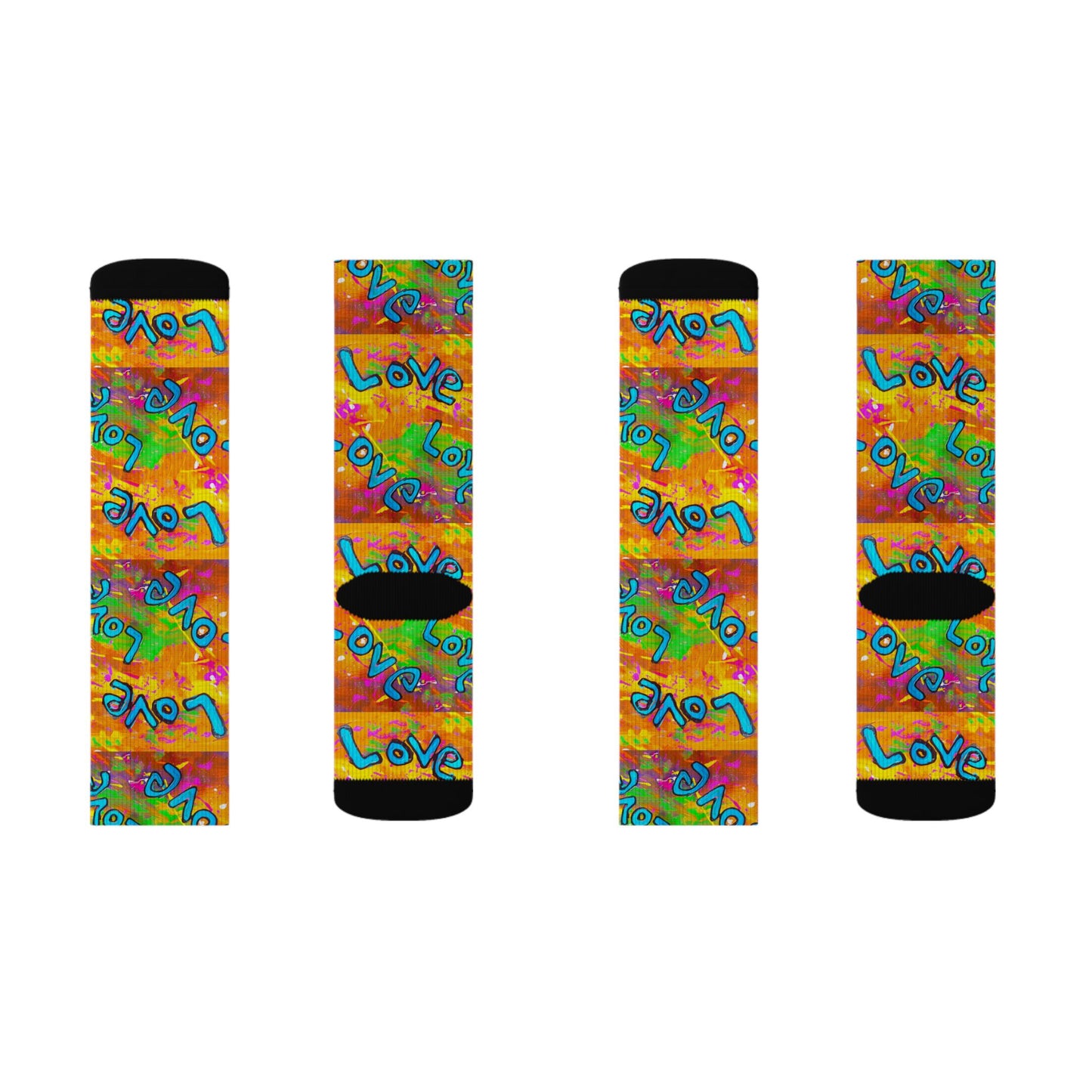 Love Love Love Sublimation Socks by Tavi Art