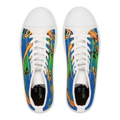 Abstract Women's High Top Sneakers