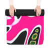 Psychedelic Abstract Rubber Yoga Mat – Non‑Slip Vibrant Neon Pink Print – 24" x 70"