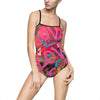 Graffiti Love One-Piece Swimsuit — Vibrant Pink Street-Art Swim