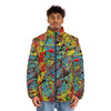 Abstract Splatter Puffer Jacket — Bold All-Over Print