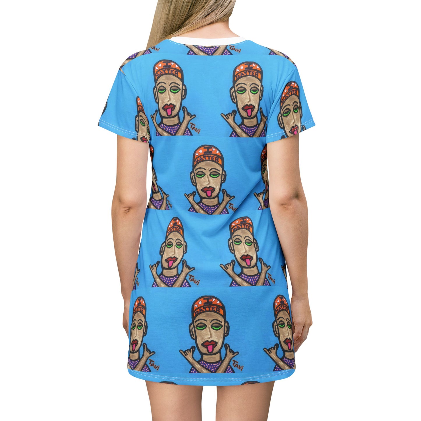 I Matter- All‑Over Print Graphic T‑Shirt Dress
