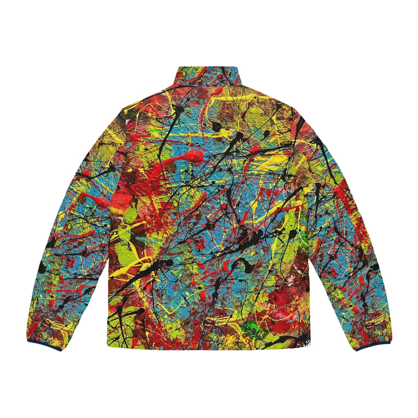 Abstract Splatter Puffer Jacket — Bold All-Over Print
