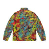 Abstract Splatter Puffer Jacket — Bold All-Over Print