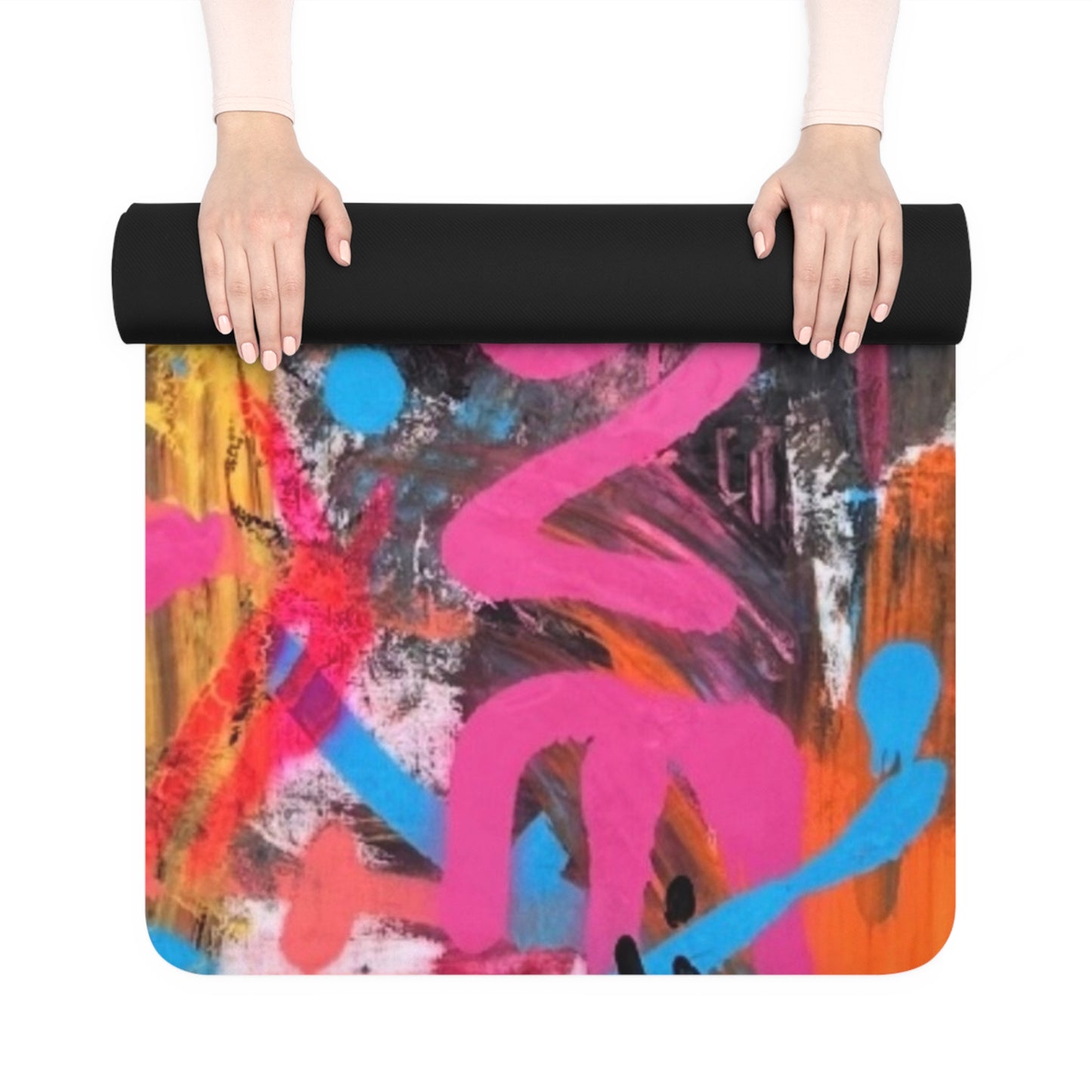 Graffiti “Love” Rubber Yoga Mat – Non‑Slip Graffiti Lettering Print – 24" x 70"