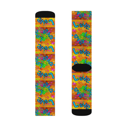 Love Love Love Sublimation Socks by Tavi Art