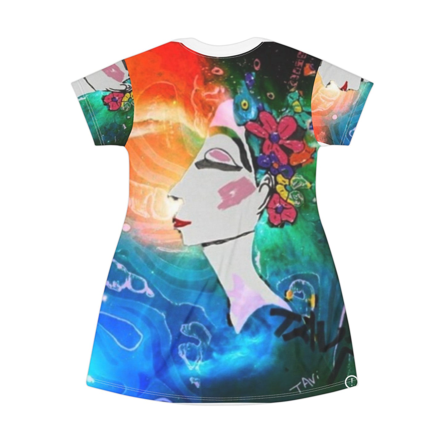Audrey – All‑Over Print Graphic T‑Shirt Dress