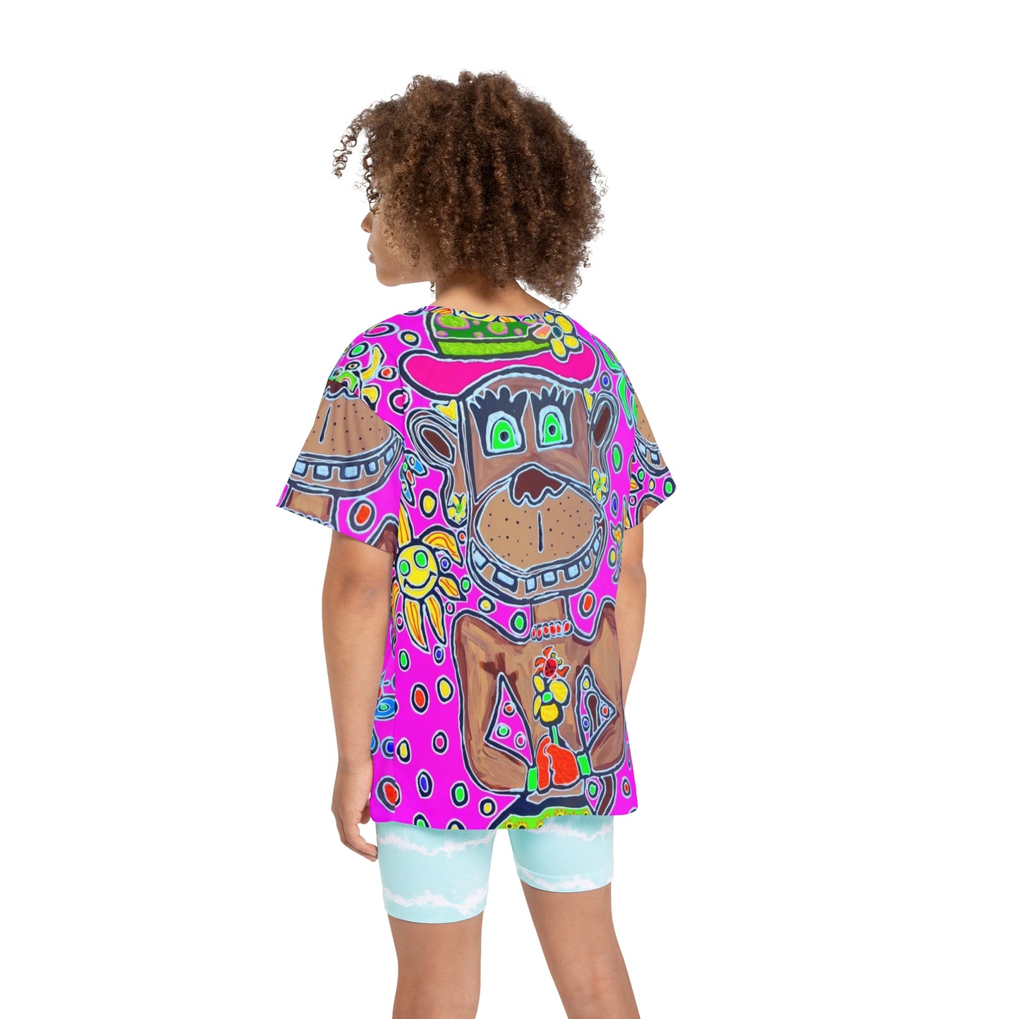 Kids Neon Monkey Jersey – All‑Over Print Graphic