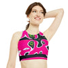 High Neck Crop Bikini Top (AOP)
