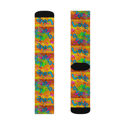 Love Love Love Sublimation Socks by Tavi Art