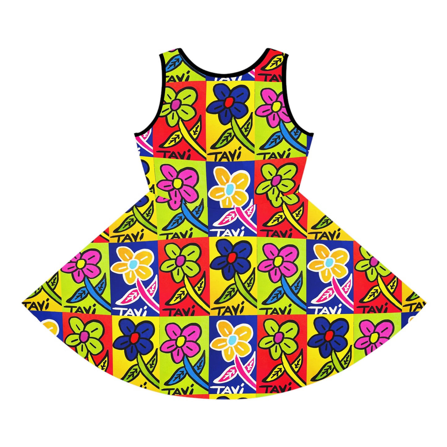 Vibrant Floral Sleeveless Sundress for Girls