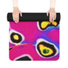 Psychedelic Pink Blue Wave Rubber Yoga Mat – Non‑Slip Abstract All‑Over Print – 24" x 70"