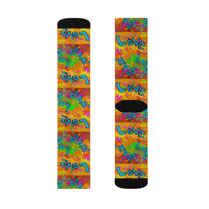 Love Love Love Sublimation Socks by Tavi Art