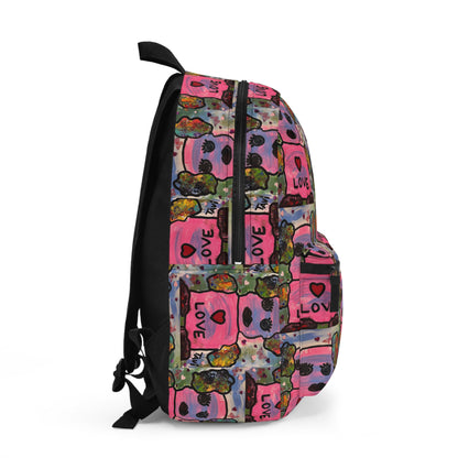 Kids Backpack Love Robot Design by TAVi Art