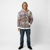 LOVE & FAITH Graffiti Fleece Zip Hoodie – All‑Over Print Jacket