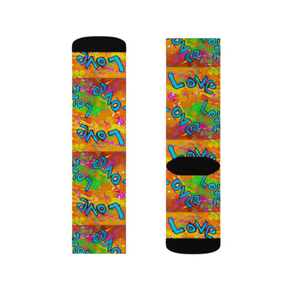 Love Love Love Sublimation Socks by Tavi Art