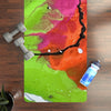 Abstract Neon Splash Yoga Mat — Non‑Slip Rubber Fitness Mat