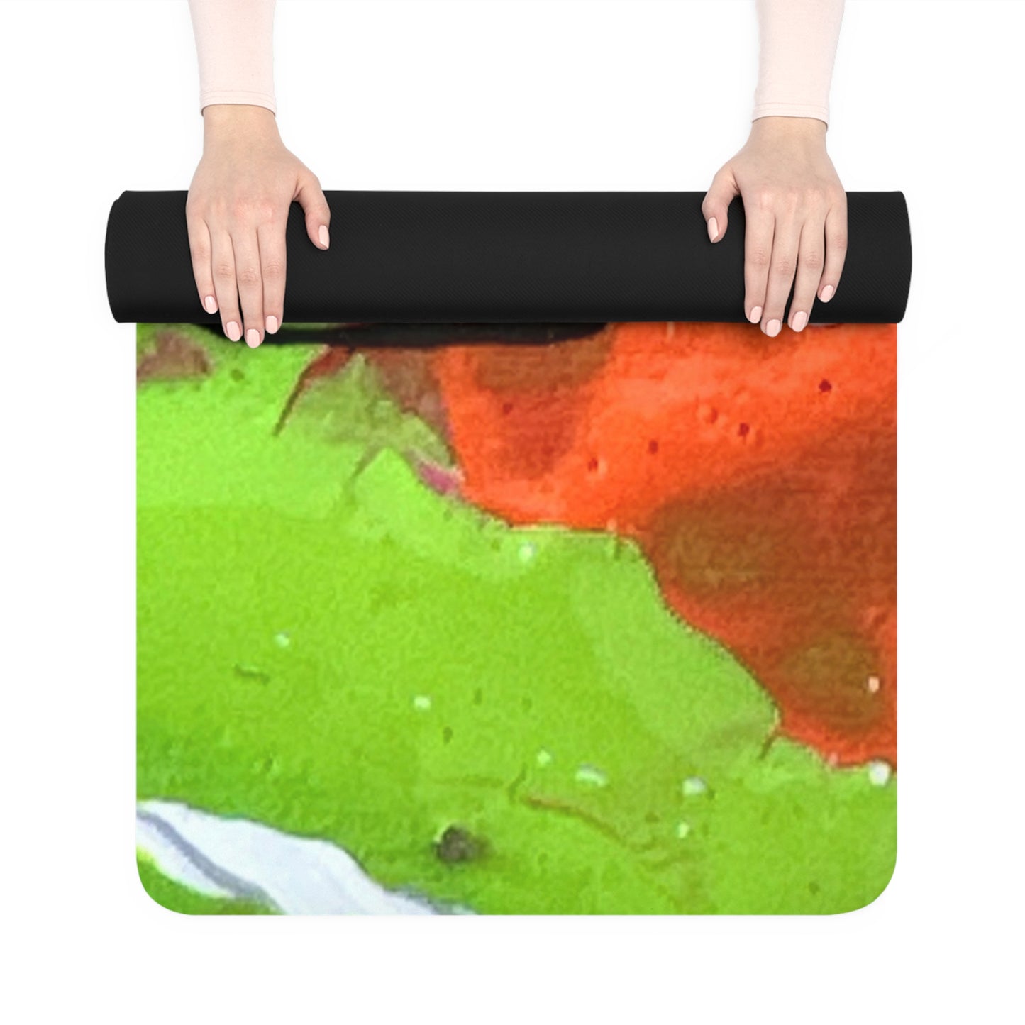 Abstract Neon Splash Yoga Mat — Non‑Slip Rubber Fitness Mat