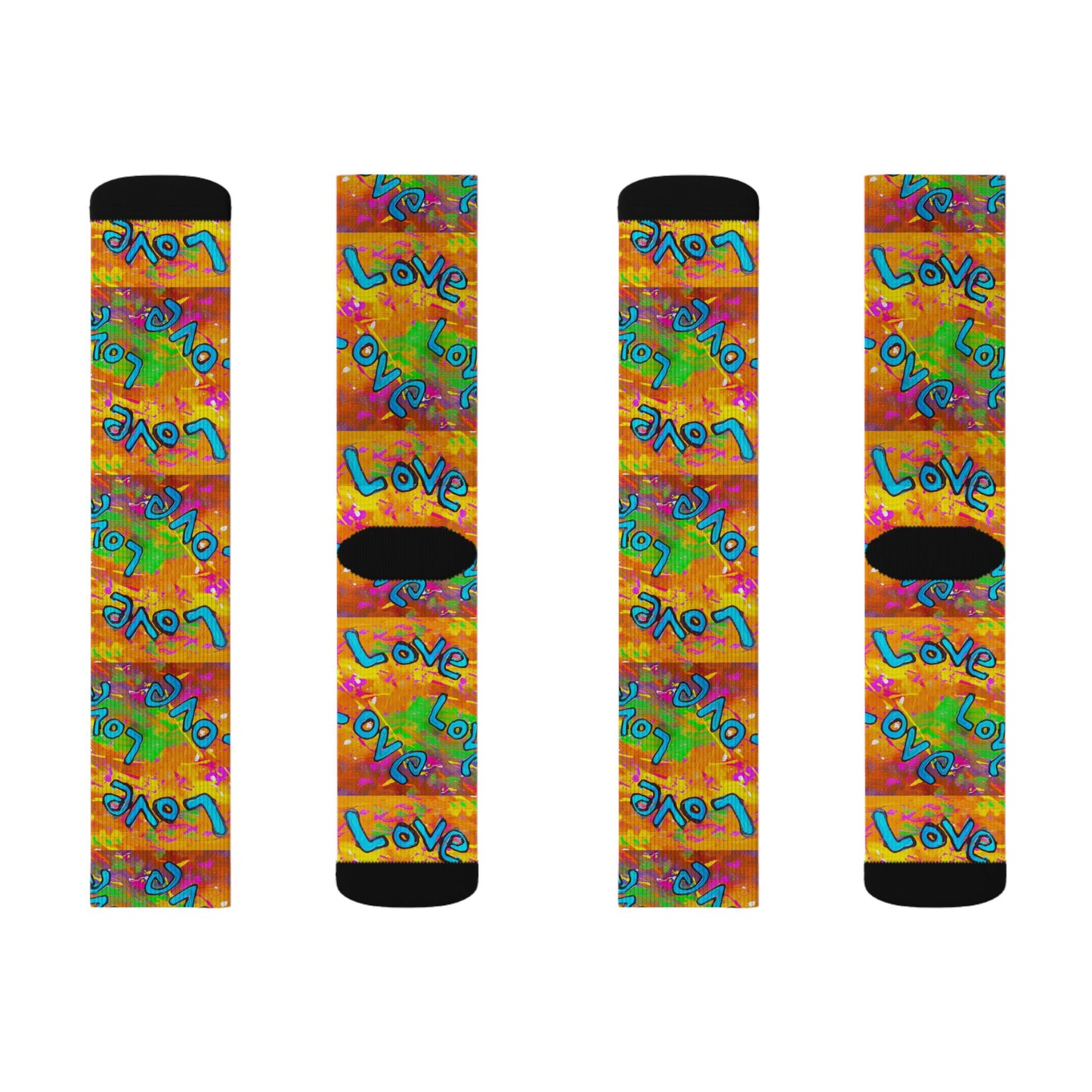 Love Love Love Sublimation Socks by Tavi Art