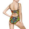 Abstract Paint Splash One-Piece Swimsuit – Colorful Artistic Women’s Swimwear
