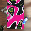 Psychedelic Abstract Rubber Yoga Mat – Non‑Slip Vibrant Neon Pink Print – 24" x 70"