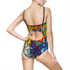 Floral Mosaic One-Piece Swimsuit — Colorful Retro Flower Print
