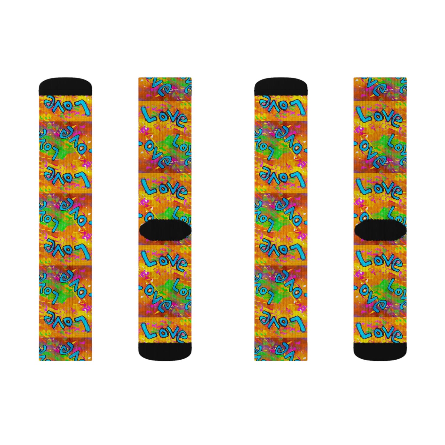 Love Love Love Sublimation Socks by Tavi Art