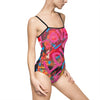 Graffiti Love One-Piece Swimsuit — Vibrant Pink Street-Art Swim