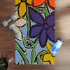Floral Pop Rubber Yoga Mat – Non‑Slip Colorful Flower Design – 24" x 70"