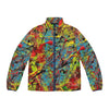 Abstract Splatter Puffer Jacket — Bold All-Over Print
