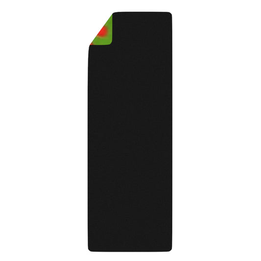 Floral Flow Rubber Yoga Mat – Non‑Slip Red Daisies on Green – 24" x 70"