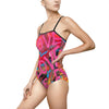 Graffiti Love One-Piece Swimsuit — Vibrant Pink Street-Art Swim