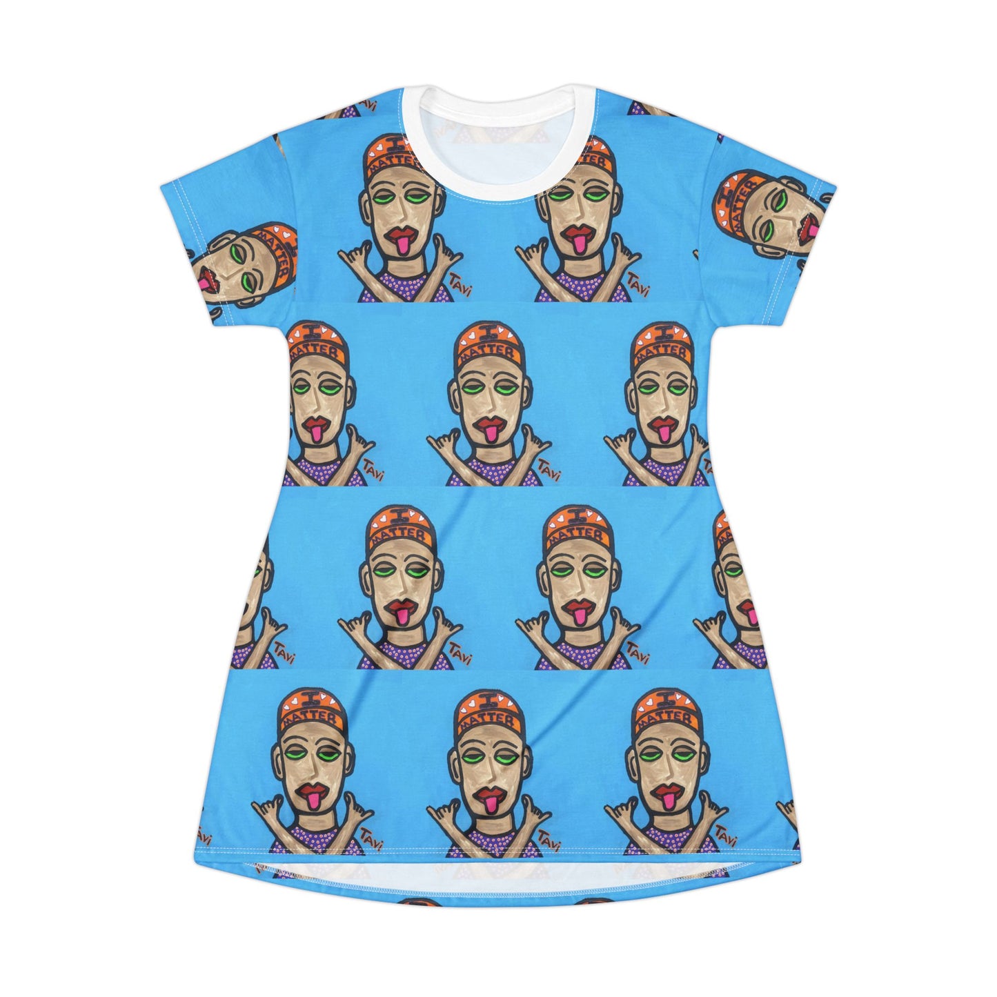 I Matter- All‑Over Print Graphic T‑Shirt Dress