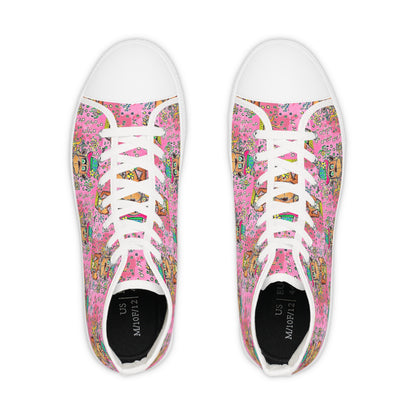 Floral Monkey by TAVi Men's High Top Sneakers