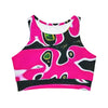 High Neck Crop Bikini Top (AOP)