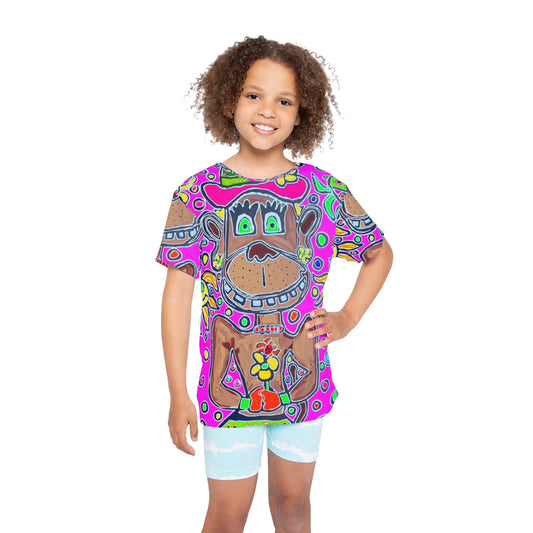 Kids Neon Monkey Jersey – All‑Over Print Graphic