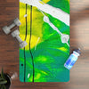 Abstract Green Splash Rubber Yoga Mat – Non-Slip Eco Exercise Mat