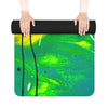 Abstract Green Splash Rubber Yoga Mat – Non-Slip Eco Exercise Mat