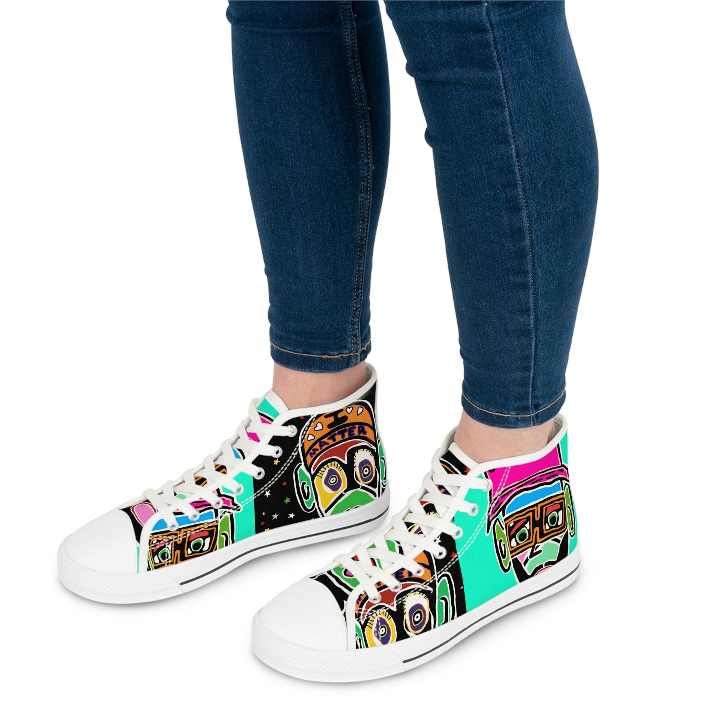 Groovy I Matter Collage Women's High Top Sneakers