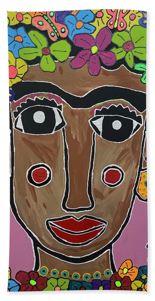 Frida Pink Beach Towel