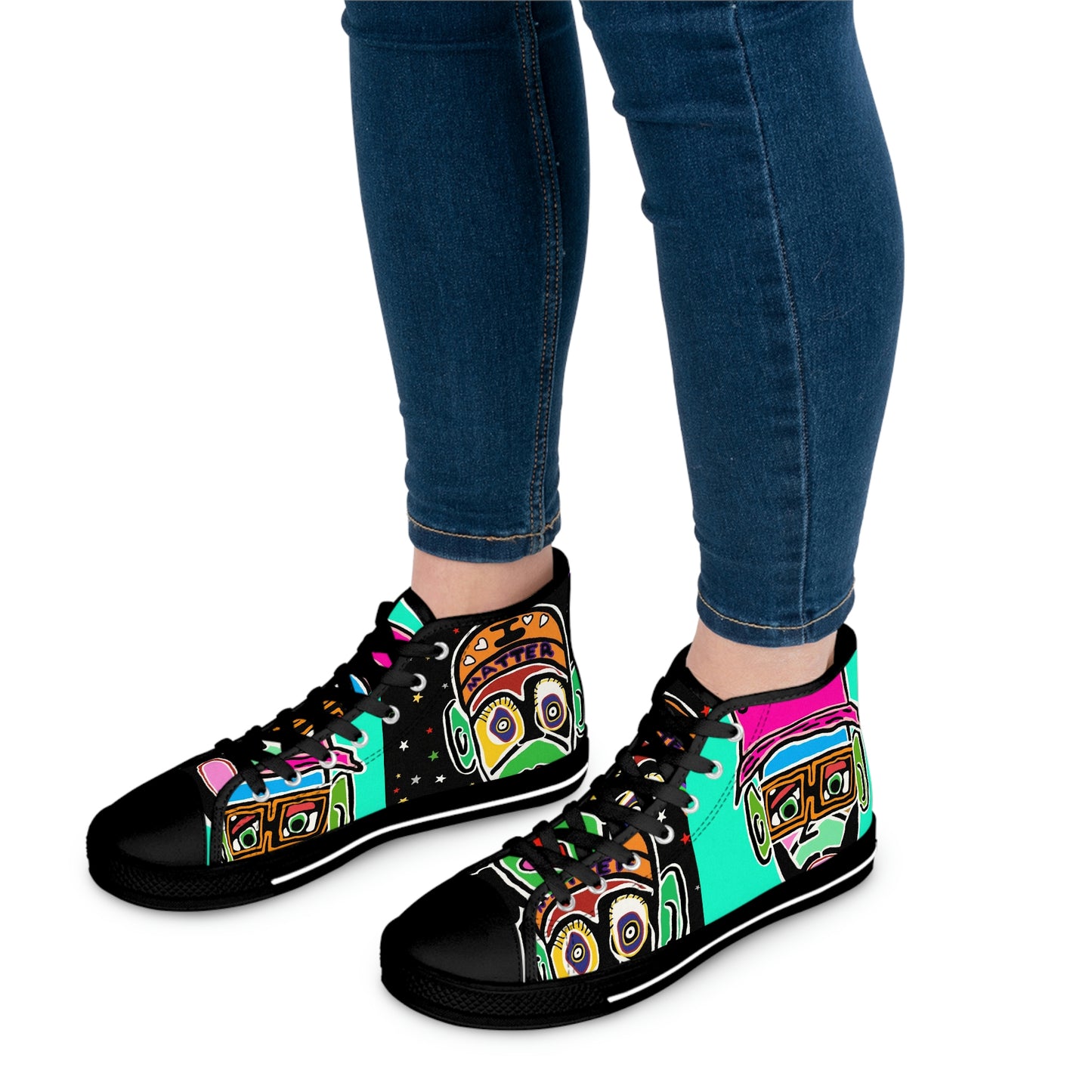 Groovy I Matter Collage Women's High Top Sneakers